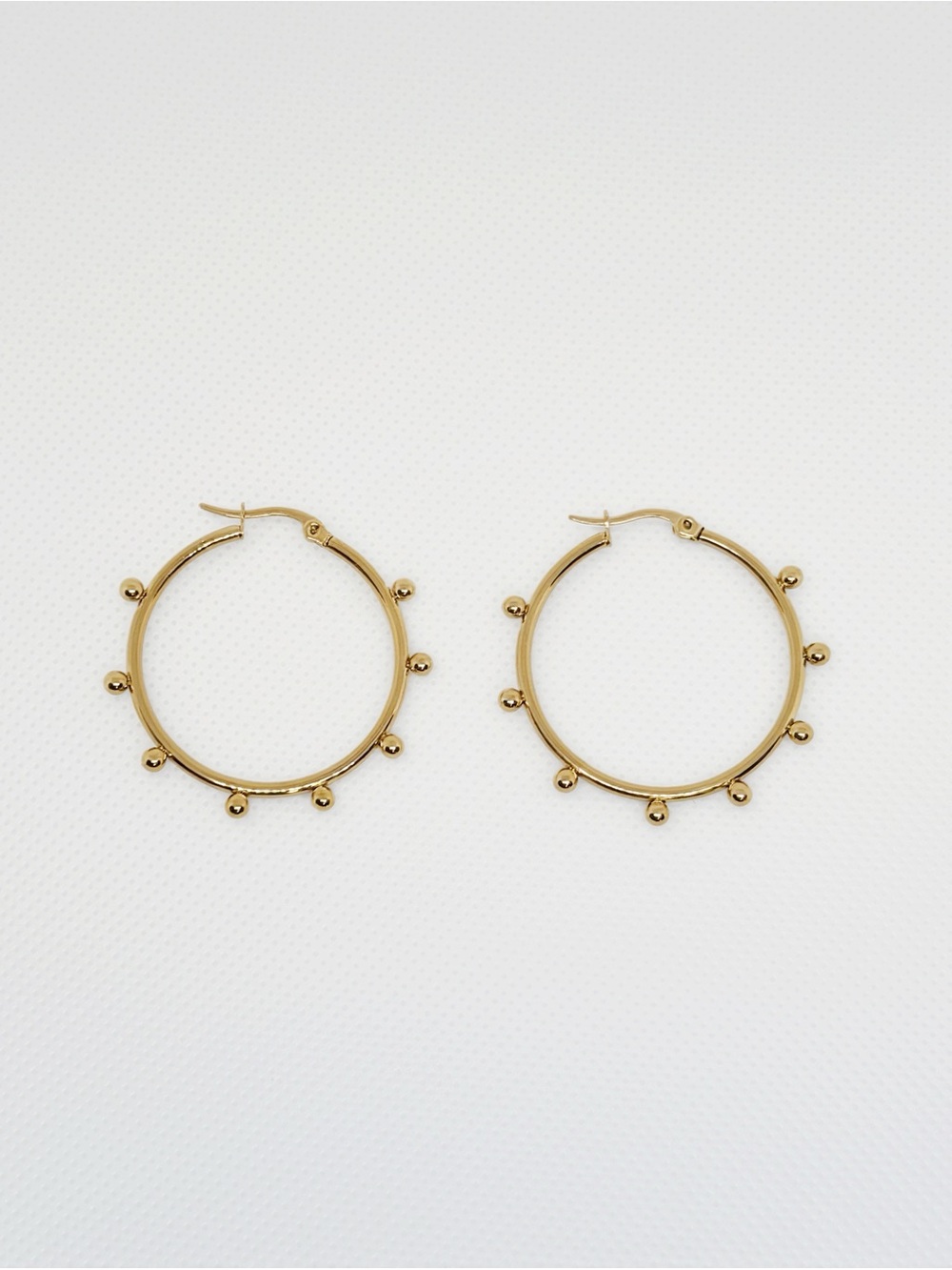 Gold Plated Beaded Hoop Earrings!